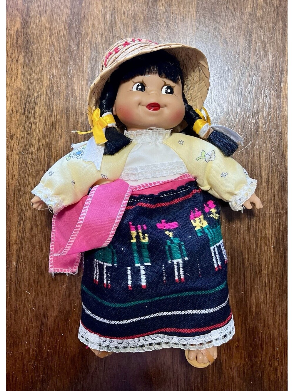 Vintage Mexican Folk Art Souvenir Doll 11"